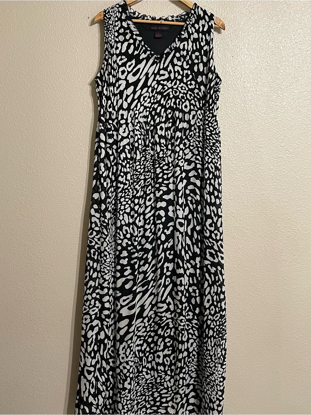 HAYLEY‎ MATTHEWS Pleated Animal-Print Maxi Dress Skirt